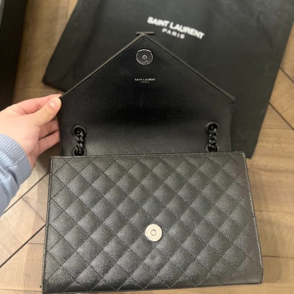 Saint Laurent Monogram Matelassé Envelope Crossbody Bag - Picture 3 of 3